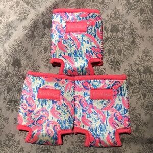 Lilly Pulitzer Cosmic Coral Cracked Up🦞Neoprene Drink Koozie Set Of 3
